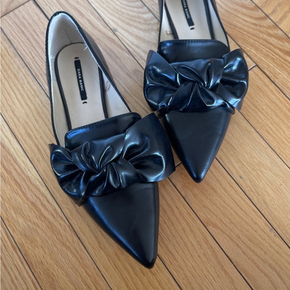 Zara black flats with bow - Picture 3 of 9